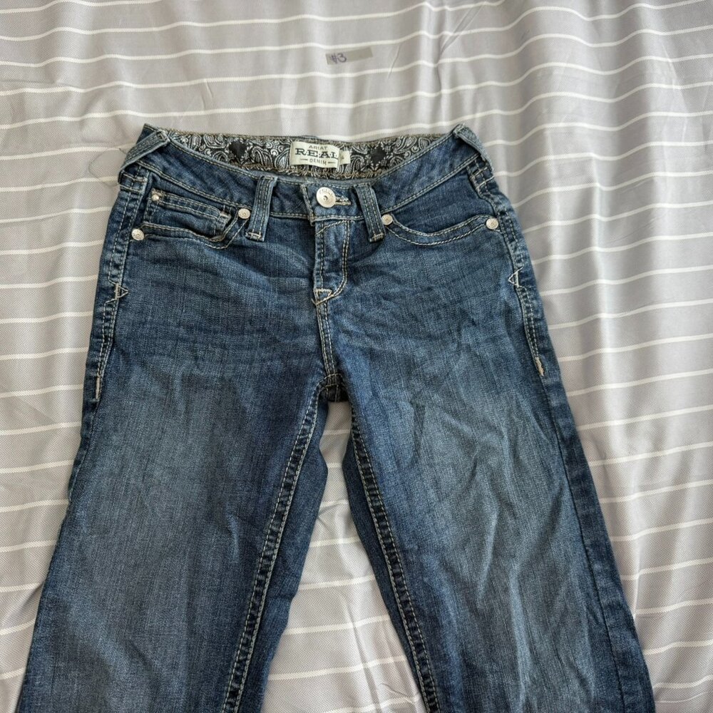 Ariat Jeans Womans 14 Blue Ocean Boot cut Mid Rise REAL DENIM